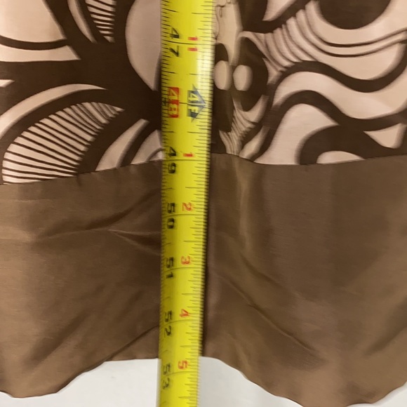 BCBG long bandeau silk dress mocha/pink sz S - Picture 5 of 6